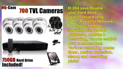 Hqcam 8channel H.264 Dvr Surveillance Security Package System with 4