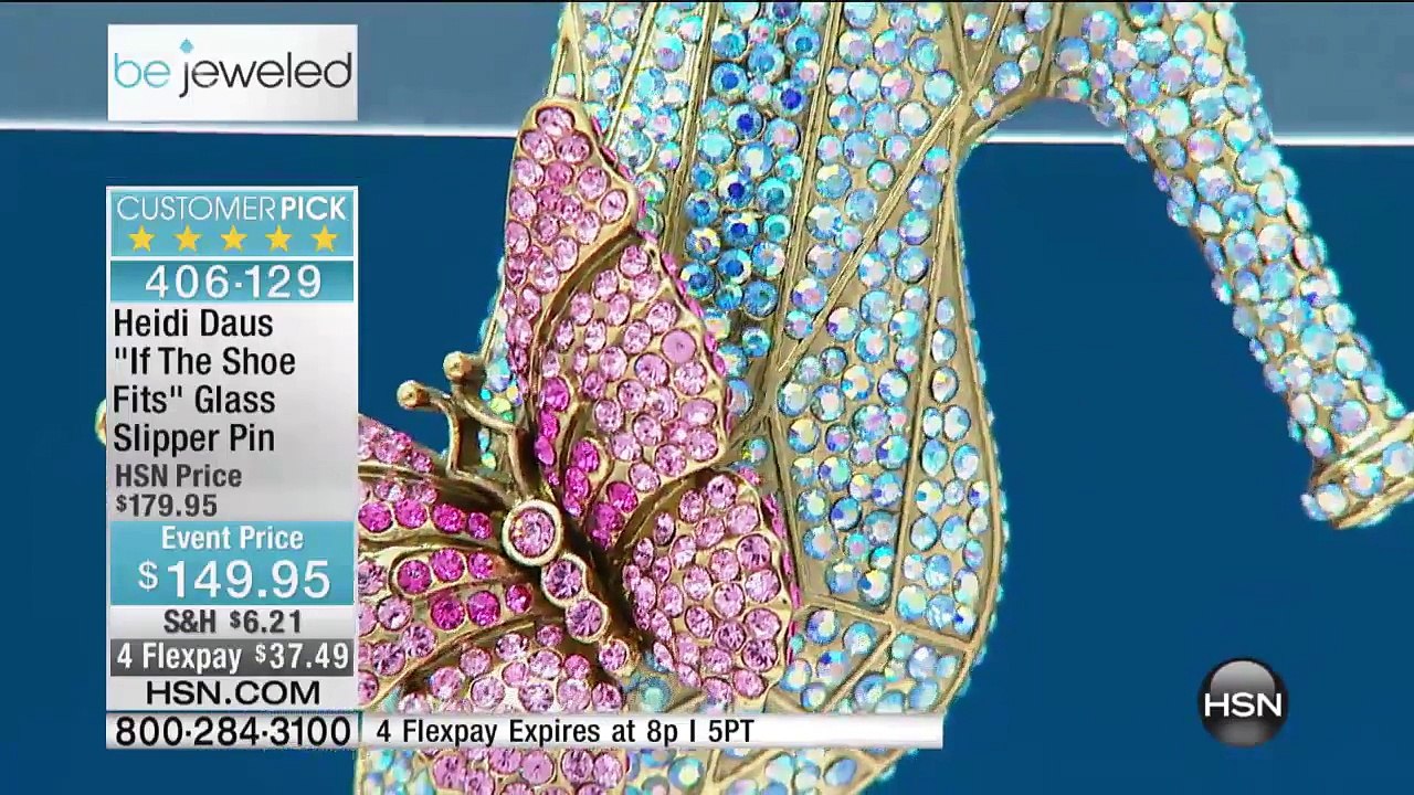 Heidi Daus "If The Shoe Fits" Glass Slipper Pin