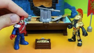 Playskool Electro takes Imaginext treasure and fights The Amazing Spider-man Just4fun290
