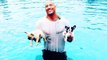 Dwayne 'The Rock' Johnson salva la vida de sus cachorros de una piscina