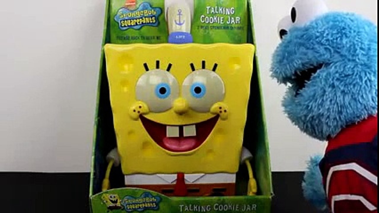 Spongebob Squarepants Talking Cookie Jar meets Sesame Street Cookie
