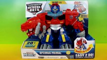 Playskool Heroes Rescue Bots Transformers Optimus Primal Dinosaur to Robot with Imaginext