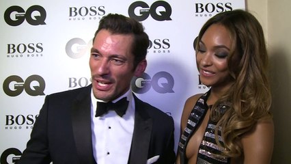 Jourdan Dunn and David Gandy get the giggles at GQ Awards
