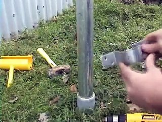 Wood fence with steel posts