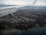 KLM boeing 737 landing runway 23 at Geneva Airport, Approach over Lake Geneva