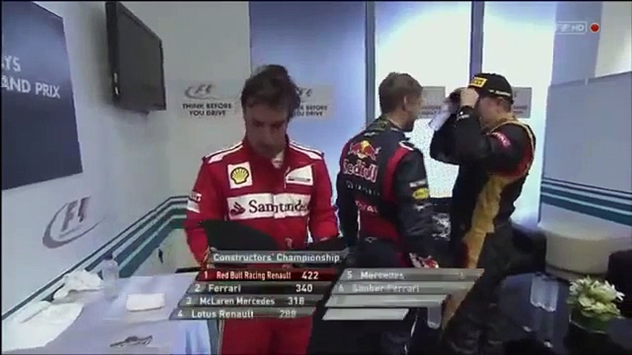 Kimi Raikkonen Prior to the Podium Ceremony - Abu Dhabi GP 2012