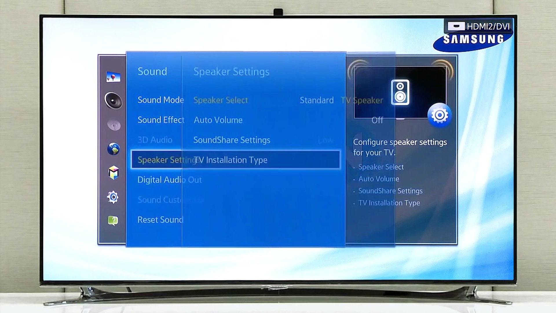 samsung tv speaker settings