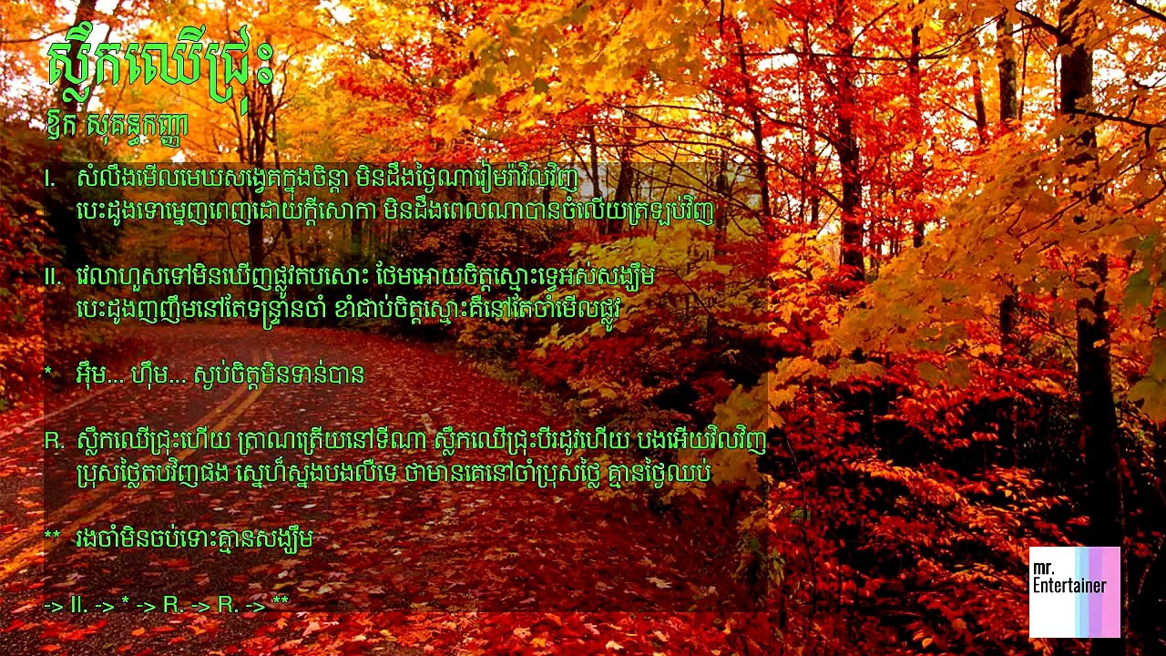 ឱក សុគន្ធកញ្ញា - ស្លឹកឈើជ្រុះ (Original Song) (Lyric Video) HD