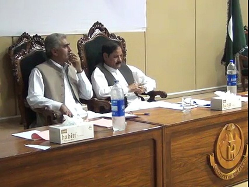Information Minister KPK Mushtaq Ghani distributes shields at UoM