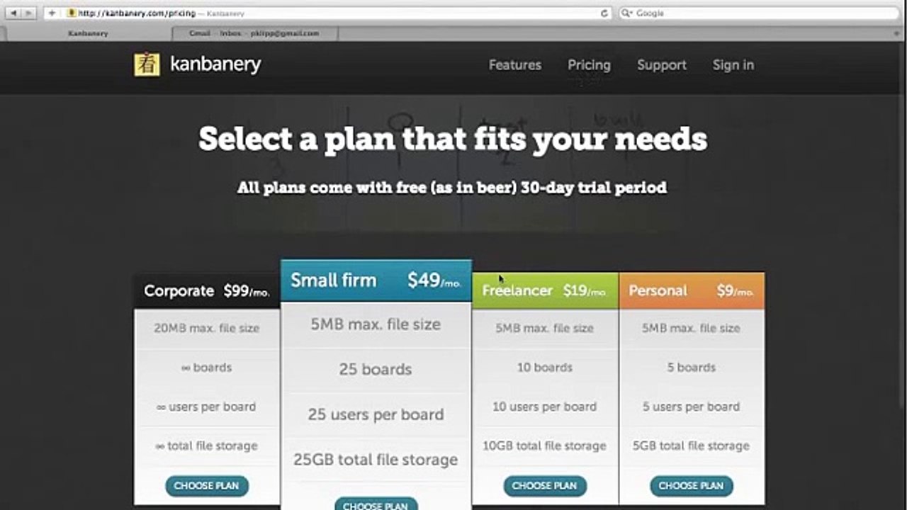 Personal Kanban with free Kanbanery.com
