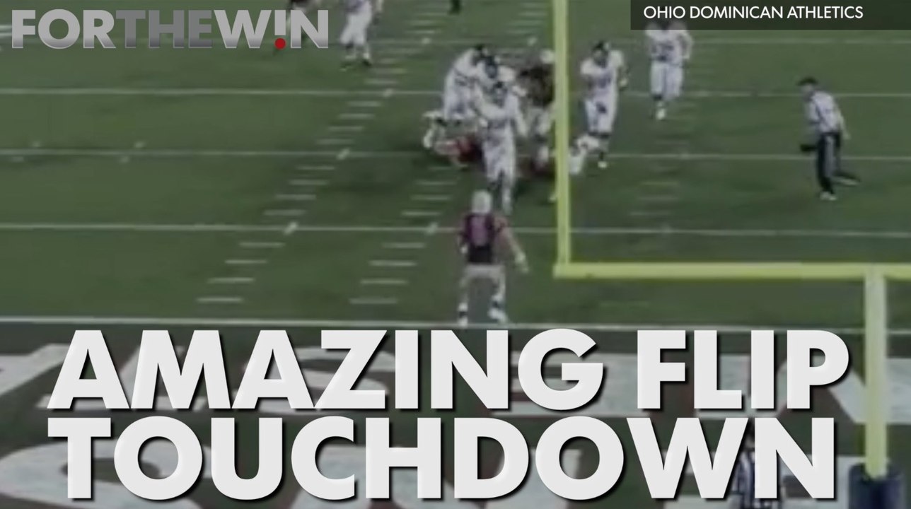 Amazing flip touchdown