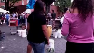 Street drumming in Portland, Oregon