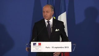 Conférence de presse de Laurent Fabius (10/09/13)