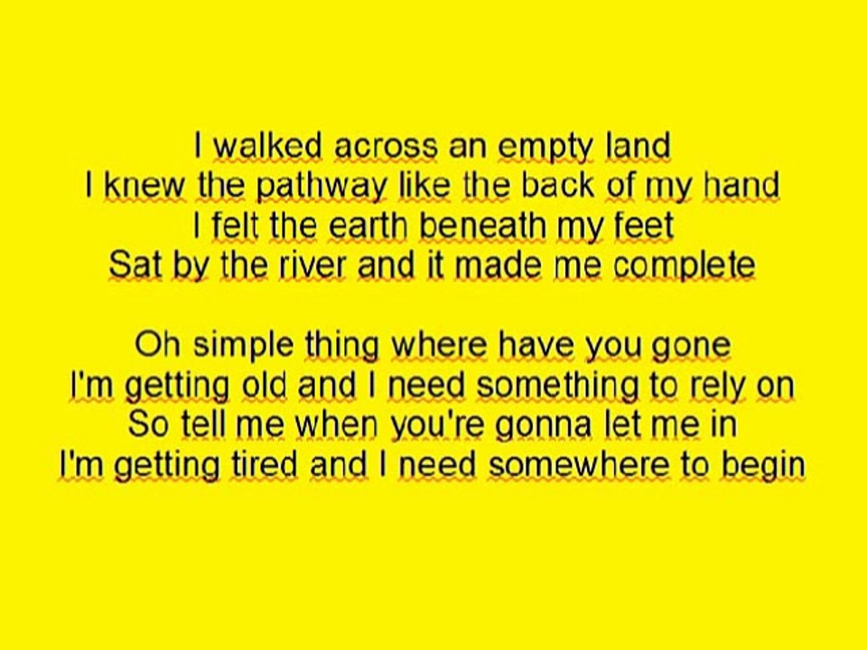 Somewhere Only We Know By Natasha Bedingfield (Lyrics)