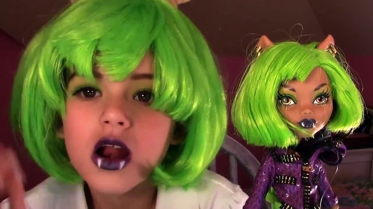 Clawdeen Wolf Dawn of the Dance Monster High Doll Costume Makeup Tutorial for Halloween