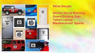 Sticker Decal Warning Guard Bulldog Sign Tablet Laptop Weatherproof Sports