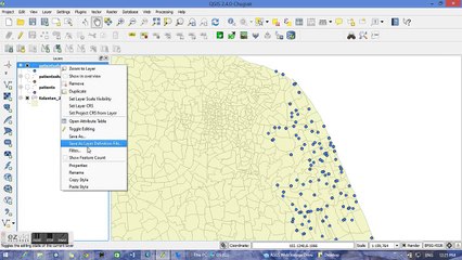 Craeting buffer zone for points in QGIS
