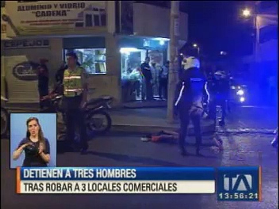 Detienen a tres hombres tras robar en tres locales comerciales