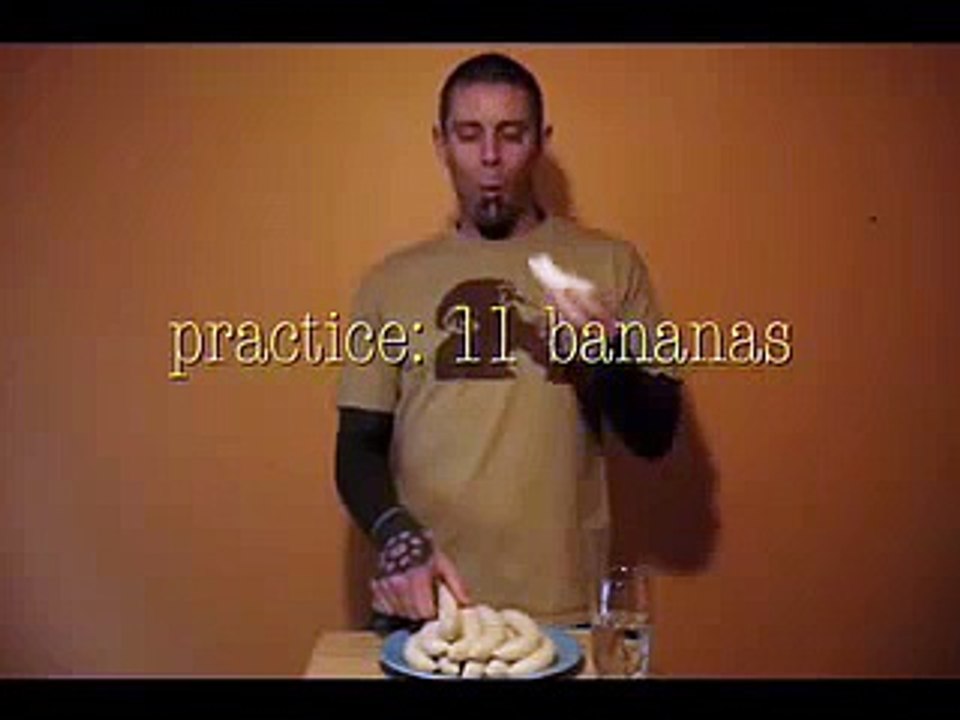 banana eating world record
