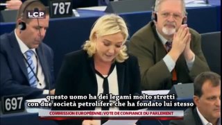 Marine Le Pen vota contro la fiducia a Juncker 22/10/2014