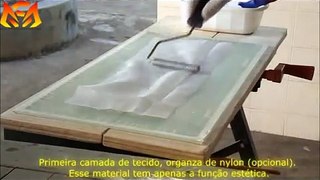 Fazendo placa com fibra de vidro
