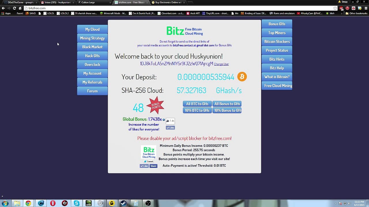 Making a living from cloud Bitcoin Mining Episode 1