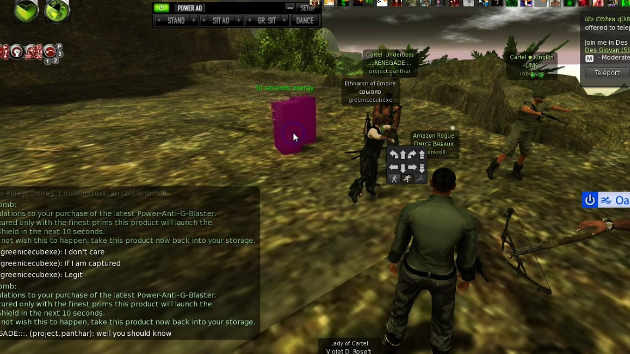 cheating (rezzing items from a distance)