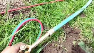 Gopher eradication tunnel explosion using oxy-propane torch and steel wool.