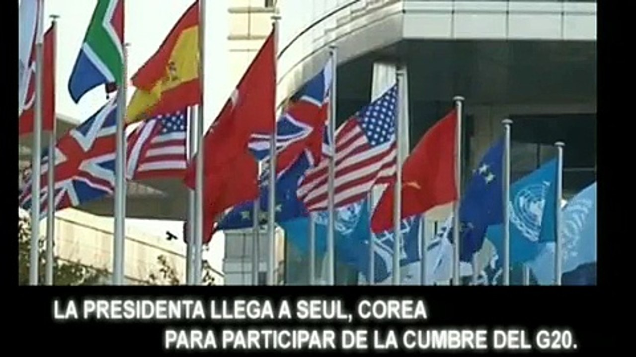 Cristina Fernández  de Kirchner arriba a Seúl, Corea del Sur. Cumbre G  20