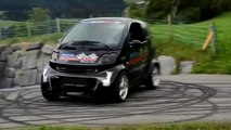 Smart Car with Hayabusa Turbo Engine! Smart Hayabusa Donuts and Burnout, Brutal Exhaust Sound!
