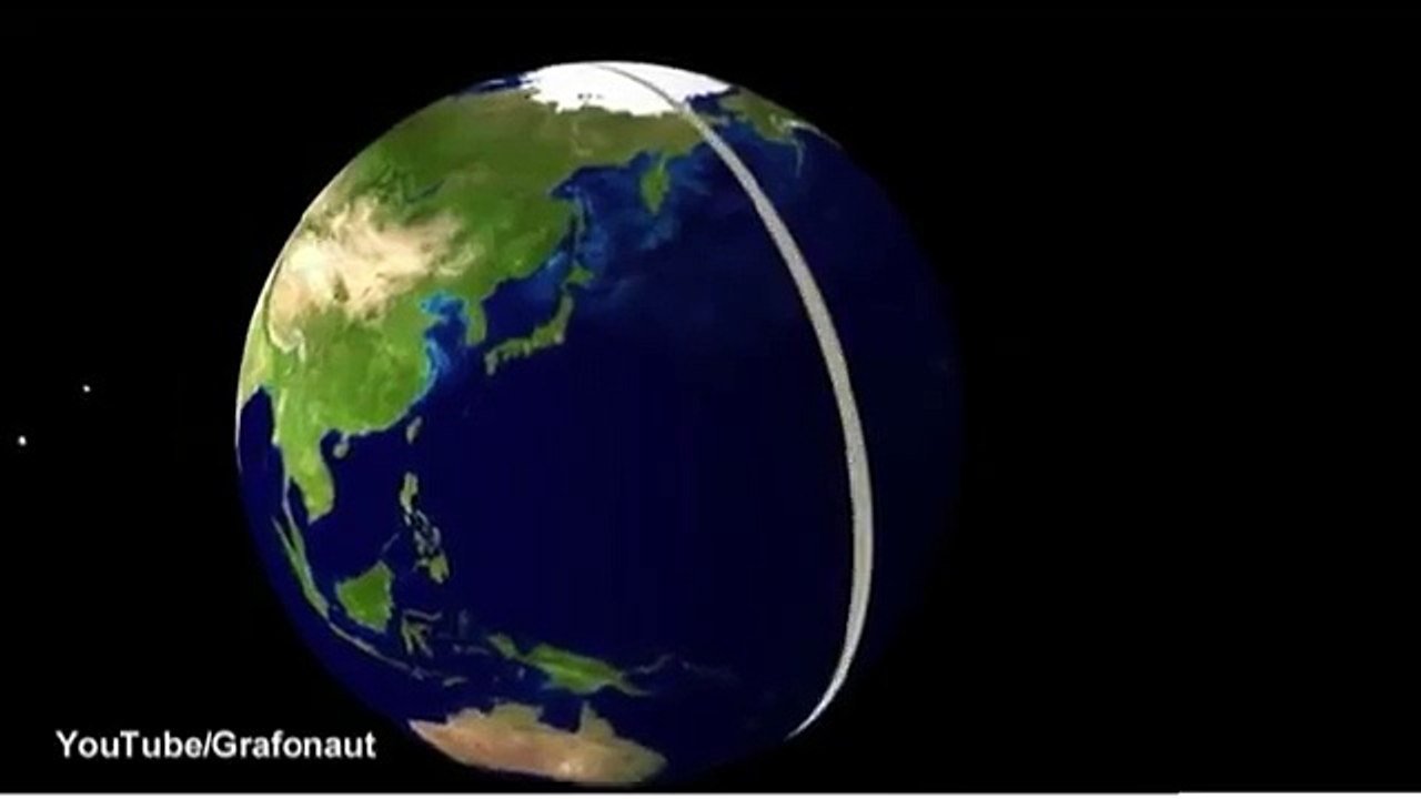 Animation shows globe become map via...