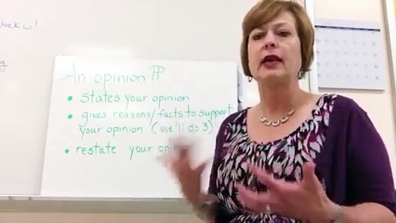 Writing an opinion paragraph