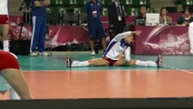 Stretching by a gorgeous Russian volleyball player Tatiana Kosheleva