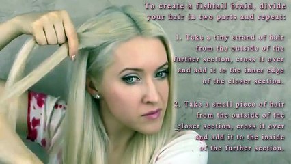 Easy cute back to school hairstyles for long hair Fishtail braids tutorial for party