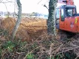 Hitachi Zaxis 160LC Excavator Levels Heap Of Soil