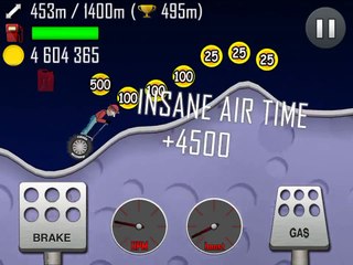 Hill Climb Racing: One Wheeler Back Flip On Moon!!!