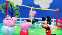 Peppa Pig Disney Mickey Mouse Clubhouse with Minnie Mouse Daddy Pig Zip Line Playground Playset