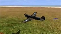 Incredible Stunt. Flying with bent propeller P-40. Il-2 Sturmovik