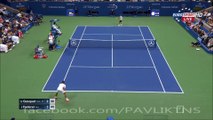 Roger Federer vs Richard Gasquet AMAZING POINT US OPEN 2015