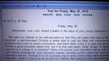 Today's Daily Text Friday, May 28, 2010 - Higher Education