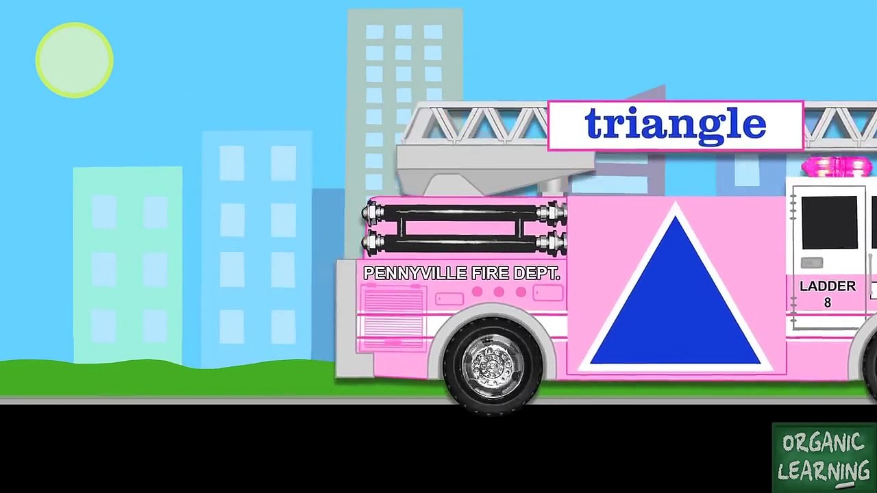 Pink Fire Truck Teaching Shapes   Learn Basic Shapes   Firetrucks Video for Kids | song for children