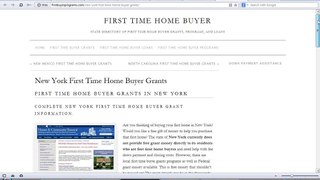 New York First Time Home Buyer Grants