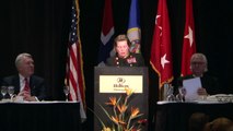 Maj. Gen. Lund speaks at the 2013 Norwegian Exchange Banquet