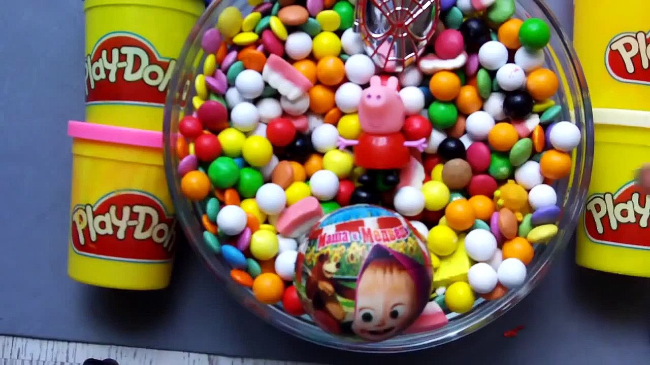 play doh peppa pig spiderman masha surprise toys
