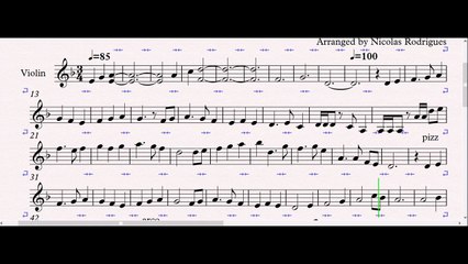 Pirates of the Caribbean Medley for solo Violin - Sheet Music by Nicolas Rodrigues