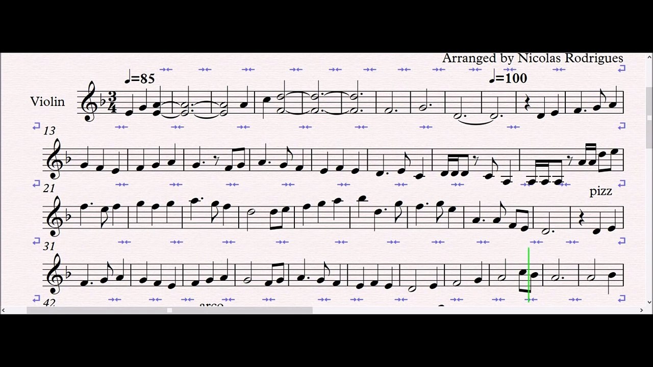 Pirates of the Caribbean Medley for solo Violin - Sheet Music by Nicolas Rodrigues