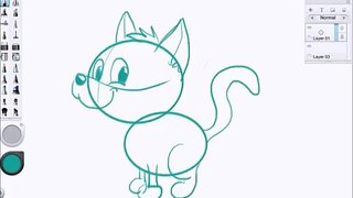 Step By Step Drawing A Cartoon Cat.(Time Lapse)