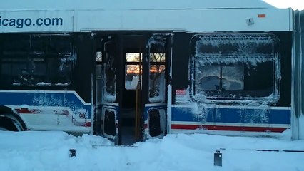 Chicago Blizzard 2011 - Abandoned Bus on Lake Shore Drive