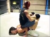 Women  Wrestling Sitting Boston Crab into Single Leg Crab Asian Ladies Pro Wrestling Lad