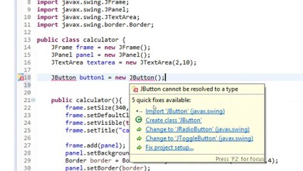 how to create a calcualtor in eclips java part 3